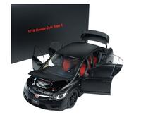 YRXIAO Modèle Voiture Entièrement Ouvert Alliage Noir Météorite pour Honda Civic Type R FD2 1:18 Décorations Construction Collection nostalgique