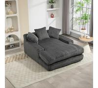 Yrxin Canapé-lit moderne en velours côtelé avec 3 coussins doux, canapé modulaire sans os - Canapé de sol confortable pour salon, appartement, bureau, aucun assemblage nécessaire, gris