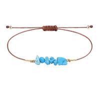 YRZKC Bracelet Pierre Naturelle, Bracelets En Cristal De Pierres Précieuses Naturelles, Bracelet De Yoga Reiki Irrégulier Bleu Turquoise, Bracelet De Chaîne En Corde Réglable Pour Femmes Et Hommes