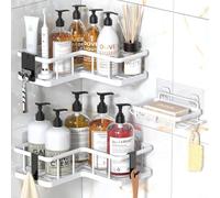 YS-426-3-E Organiseur de douche à angle droit avec revêtement en poudre Blanc