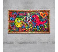 YS -Art Abstraction originale colorée peinte à la main toile colorée peinture acrylique art mural salon bureau moderne décoration maison galerie photo œuvre d'art 160 x 80 cm