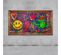 YS -Art Abstraction originale Peinture acrylique colorée peinte à la main toile colorée art mural salon bureau moderne décoration maison galerie photo œuvre d'art 140 x 70 cm