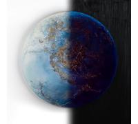 YS-Art Peinture lumineuse dans le noir Neptune | Peintures acryliques sur toile peintes à la main Décorations d'intérieur | Art phosphorescent | Art lumineux KL006 (70cm)