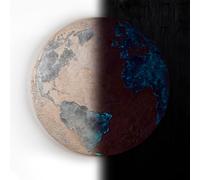 YS-Art Peinture Lumineuse dans Le Noir Planète d'argent | Peintures acryliques sur Toile peintes à la Main Décorations d'intérieur | Art Phosphorescent | Art Lumineux KL005 (60cm)