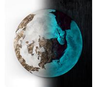 YS-Art Peinture Lumineuse dans Le Noir Terre dorée | Peintures acryliques sur Toile peintes à la Main Décorations d'intérieur | Art Phosphorescent | Art Lumineux KL001 (70cm)