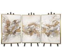 YS-Art Peintures acryliques abstraites de luxe sur toile Nuances scintillantes Peintes à la main Art mural de salon Décoration d'intérieur moderne Photos Véritable œuvre d'art 300x140 cm