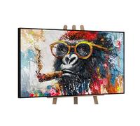 YS-Art Peintures acryliques modernes sur toile images peintes à la main avec cadres noirs tableau mural salon bureau décoration intérieure moderne galerie d'images véritable œuvre d'art 120x80 cm