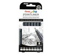 [YS20P-8] Pentel Arts Feutre technique permanent Pointliner, set de 8