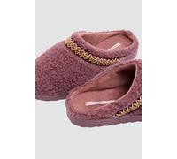 Ysabel Mora Chaussons Femme en Sherpa avec Liseré en Zigzag | Intérieur doux, bordure décorative sur le cou-de-pied, design détalonné, bout fermé