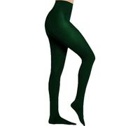 Ysabel Mora Collant thermique vert bouteille 140 deniers