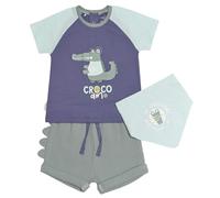 Ysabel Mora - Ensemble 3 pièces bébé T-shirt, short et bandana Crocodino