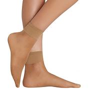 Ysabel Mora Lot de 2 socquettes anti-pression manchette 10 deniers naturel