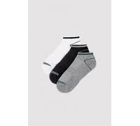 Ysabel Mora - Lot de 3 chaussettes courtes avec détails à rayures contrastées