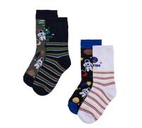 YSABEL MORA Lot de 4 chaussettes pour enfant imprimé astronautes