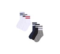 YSABEL MORA Lot de 6 chaussettes de sport pour enfant à rayures contrastées