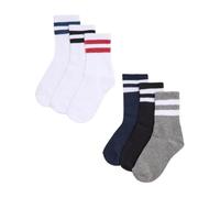 YSABEL MORA Lot de 6 chaussettes de sport pour enfant à rayures contrastées
