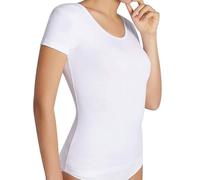 Ysabel Mora Maillot de Corps Thermique Blanc à Manches Courtes