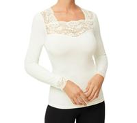 YSABEL MORA Maillot thermique en dentelle à manches longues, confort et élégance, protection contre le froid, style polyvalent et durable pour un usage quotidien, Blanc, X-Large