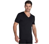 Ysabel Mora T-Shirt sous-vêtement Thermique Noir à Manches Courtes et col en V