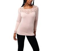YSABEL MORA T-shirt thermique en dentelle à manches longues, confort et élégance, protection contre le froid, style polyvalent, qualité durable, idéal pour toutes les occasions d'hiver, nude, S
