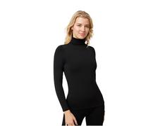 Ysabel Mora T-Shirt Thermique Noir à Manches Longues et col Montant