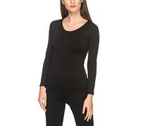 Ysabel Mora T-Shirt Thermique pour Homme à Manches Longues et Col en V. Thermique avec Interieur en Peluche pour l'hiver. Vêtements Thermiques Grand Froid pour Foot, Cyclisme et Ski. Noire. Taille XL