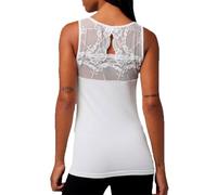 YSABEL MORA T-shirt thermique en dentelle sans manches noir, Panacotta, S
