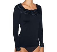 Ysabel Mora T-Shirt Thermique en Dentelle à Manches Longues Bleu Marine