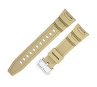 YSABVCP Bracelet de montre confortable et étanche en résine et caoutchouc, compatible Fit For la série Fit For Casio SGW-100, bracelet de montre multicolore antiallergique for homme(Khaki-Steel-K5)