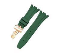 YSABVCP Bracelet de montre en caoutchouc for montre Fit For Aibiap, étanche, résistant à la transpiration, en silicone, for homme, 28 mm, double concave(Green)