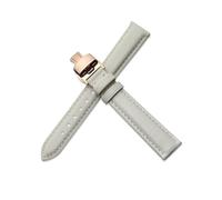 YSABVCP Bracelet de montre en cuir for femme, compatible avec Fit For Casio, boucle papillon(Beige-Golden-B1,20mm)