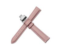 YSABVCP Bracelet de montre en cuir for femme, compatible avec Fit For Casio, boucle papillon(Powder-Steel-B1,16mm)
