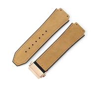 YSABVCP Bracelet de Montre en Cuir givré en Silicone for Hommes, adapté Fit for Hublot 26x19mm(Brown-Rose-Z2)
