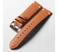 YSABVCP Bracelet de montre en cuir grainé de palmier fait main, 18, 19, 20, 22 mm, style vintage, marron, noir, gris, for homme(B rose gold,22mm)