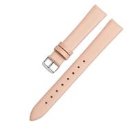 YSABVCP Bracelet de montre en cuir véritable for femme, compatible Fit For Flyta Clover Flower Language One Jonas & Verus, première couche de cuir de vache, 12 mm, 14 mm, 16 mm(Pink-Steel,22mm)