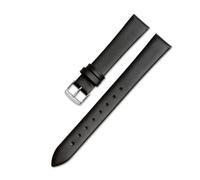 YSABVCP Bracelet de montre en cuir véritable for femme, compatible Fit For Flyta Clover Flower Language One Jonas & Verus, première couche de cuir de vache, 12 mm, 14 mm, 16 mm(Black-Steel,20mm)