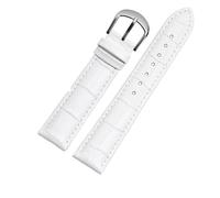 YSABVCP Bracelet de Montre en Cuir véritable for Folli Follie, adapté Fit for Titus, étanche, résistant Fit for la Sueur, Doux et Confortable, for Femme, 14 16 18mm(White-Steel-K1,20mm)