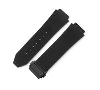 YSABVCP Bracelet de Montre en Cuir véritable givré, Boucle en Acier Or Rose, adapté Fit for Fit for HUBLOT Hommes Femmes, sous-Peau en Silicone étanche, Poignet de 19mm(Black-Black-Z2)