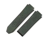 YSABVCP Bracelet de Montre en Cuir véritable givré, Boucle en Acier Or Rose, adapté Fit for Fit for HUBLOT Hommes Femmes, sous-Peau en Silicone étanche, Poignet de 19mm(Army Green-No Buckle)