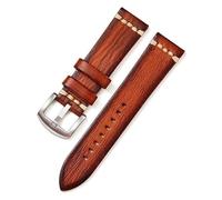 YSABVCP Bracelet de montre en cuir vert 18 mm, 20 mm, 22 mm, 24 mm(Orange-s,18mm)