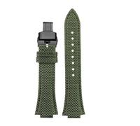 YSABVCP Bracelet de montre en nylon Fit For ouverture convexe de 12 mm, compatible Fit For la série Fit For Tissot PRX Super Player T137.407/410, bracelet en nylon for homme(Military green bk bk)