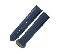 YSABVCP Bracelet de montre Fit For Hamilton Khaki 20/22 mm en silicone Fit For boucle double pression pratique, série Frog H77805335/H777050(Blue(No line)-Black,22mm)