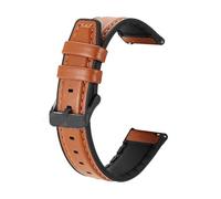 YSABVCP Bracelet en cuir et silicone 20 mm/22 mm for montre connectée Fit For Mibro Lite2, compatible Fit For Mibro C3/C2/A1/A2/X1/Lite 3 Pro/Air/Color(Brown bk,20mm Width)