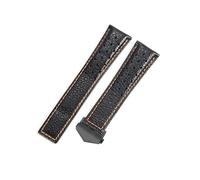 YSABVCP Bracelets de montre en cuir de vachette de 22 mm, compatibles avec les bracelets respirants de la série Fit For Heuer(Black Orange-BK-Z5)