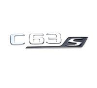 YSABVCP Lettres chromées Noires ABS 3D adaptées au Logo Mercedes C63S AMG W205 W204 Autocollant emblème Badge Coffre Accessoires Automobiles(Chrome C63S)