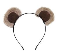 Ysaca Bandeau avec oreilles d'ours brunes en peluche douce et pelucheuse, accessoire de cosplay pour femmes, filles, enfants, fête, festival, photographie (kaki)