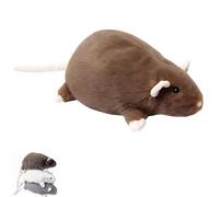 Ysaca Chonky Peluche Rat Réaliste Mignon Épais Animal en Peluche Géant Doux Coussin en Peluche pour Lit Canapé Décoration de Chambre Cadeau Confortable pour Adultes (Marron, 90cm)