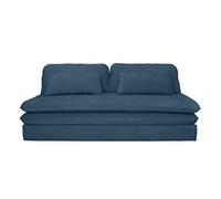 Lisa Design - Ysal - canapé 3 Places Convertible déplimousse en Velours texturé, Bleu