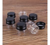 YSANO 5pcs 10ml 30 * 30mm Bouteilles en Verre avec Bouchons en Aluminium Noir Bouteilles de Potion bocaux en Verre récipients en Verre Bouteille en Verre for la fête de Mariage