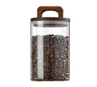YSANO Couvercle en Bois Verre Boîte hermétique Conteneur de Nourriture Thé Grains de café Cuisine Bouteilles de Stockage Bocal Scellé Terrain Bonbons Bocaux Organisateur (Color : 1250ML)